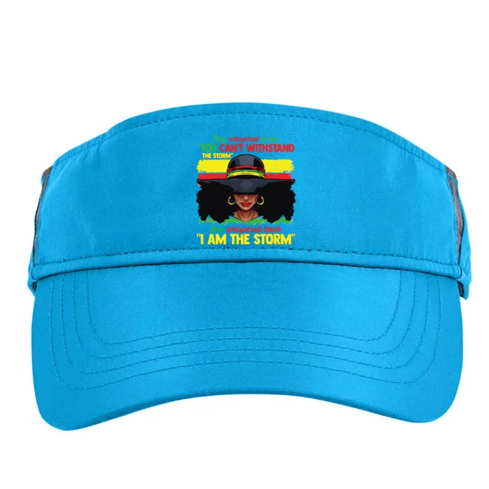 African Black History Shirts For Women I Am The Storm Strong Adult Drive Performance Visor