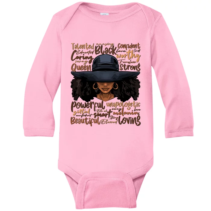 African Black History African American Ladies Juneteenth Baby Long Sleeve Bodysuit