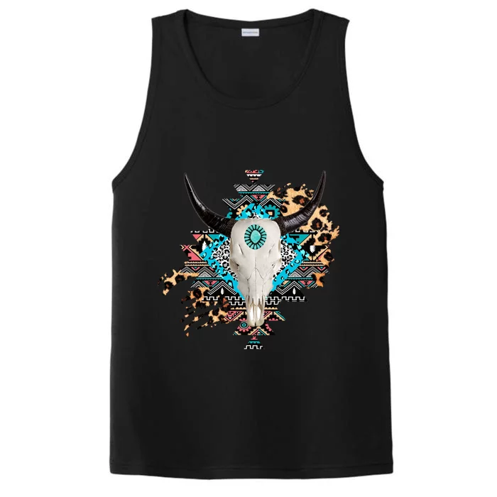 Aztec Bull Horns Pattern Design Performance Tank