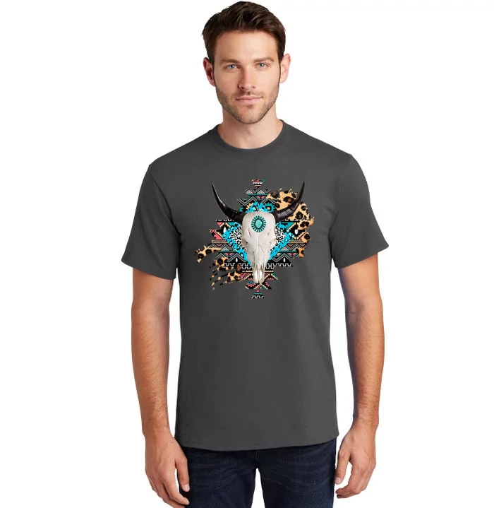 Aztec Bull Horns Pattern Design Tall T-Shirt