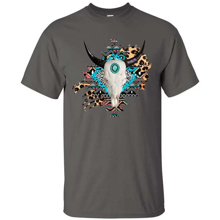 Aztec Bull Horns Pattern Design Tall T-Shirt