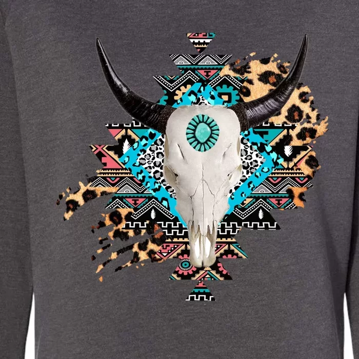 Aztec Bull Horns Pattern Design Womens California Wash Sweatshirt