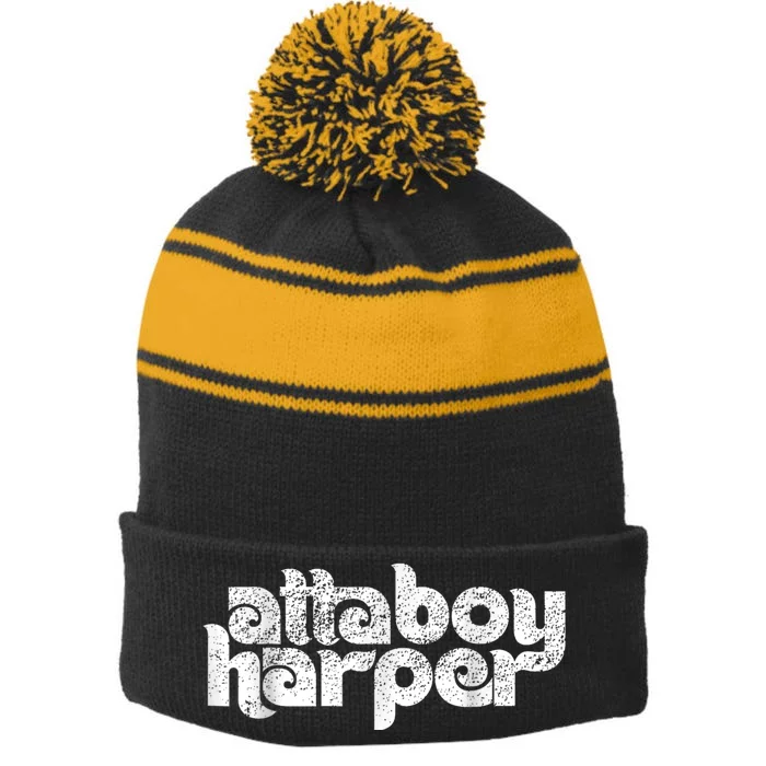 Atta Boy Harper Trending Atta Boy Harper Stripe Pom Pom Beanie