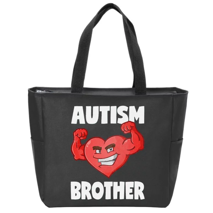 Autism Brother Heart Strong Brothers Awareness Zip Tote Bag