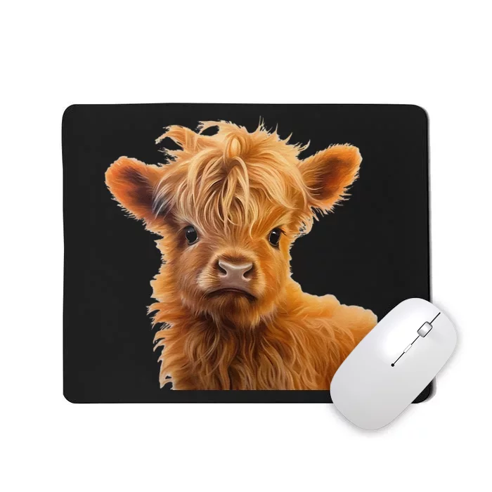 Adorable Baby Highland Cow Calf Mousepad