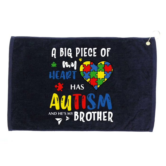 Autism Brother Heart Puzzle Autism Awareness Grommeted Golf Towel