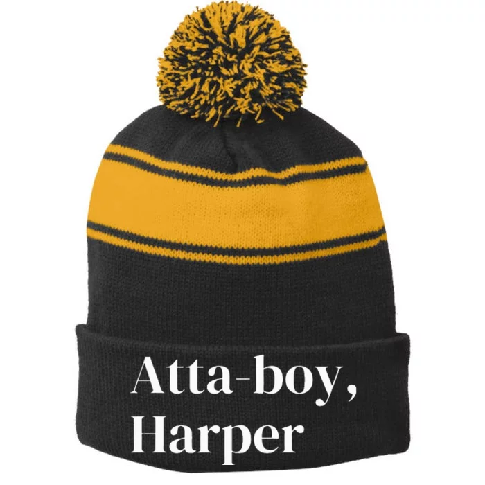 Atta Boy Harper Stripe Pom Pom Beanie