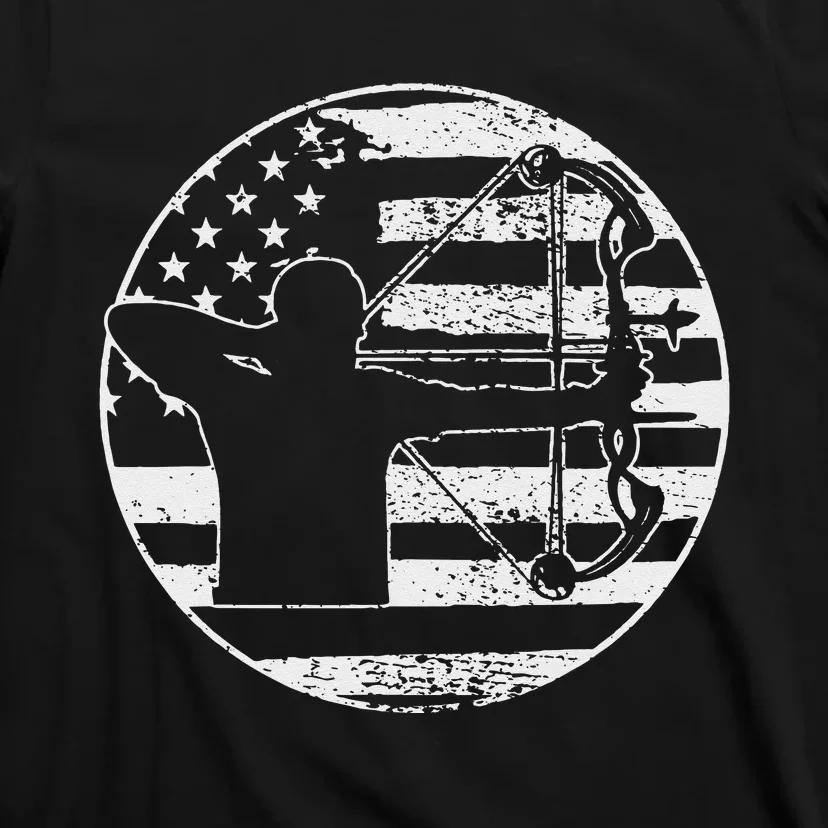 Archery Bow Hunting USA American Flag 4th Of July Gift T-Shirt