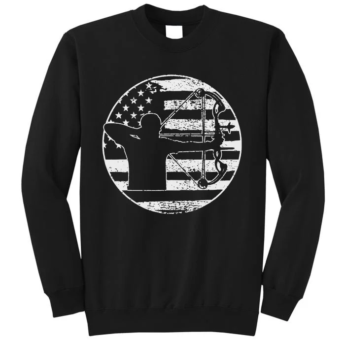 Archery Bow Hunting USA American Flag 4th Of July Gift Tall Sweatshirt