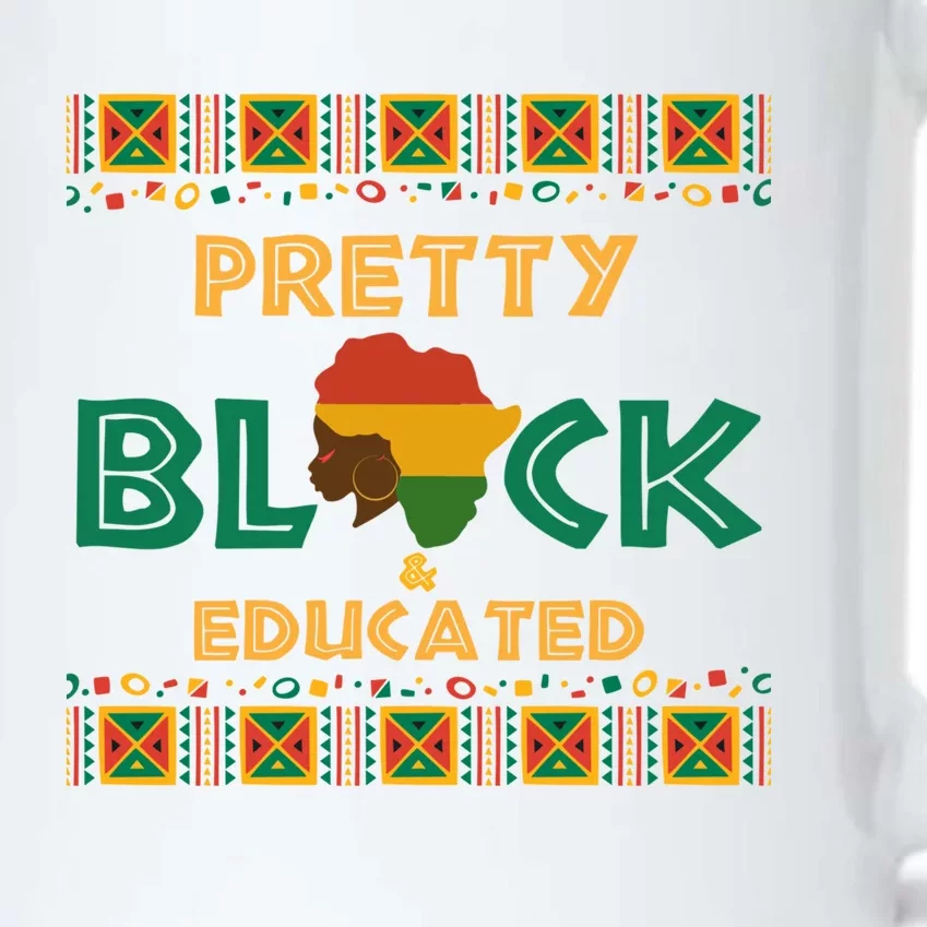 Afro Black History Month African Pretty Black And Educated Gift Black Color Changing Mug