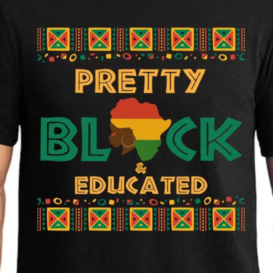 Afro Black History Month African Pretty Black And Educated Gift Pajama Set