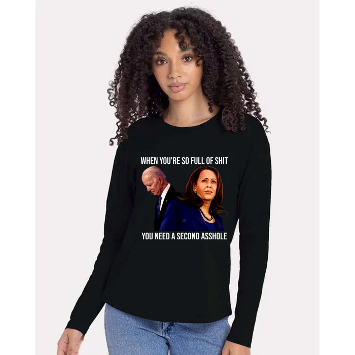 Anti Biden Harris Funny 2021, Anti Biden Womens Cotton Relaxed Long Sleeve T-Shirt