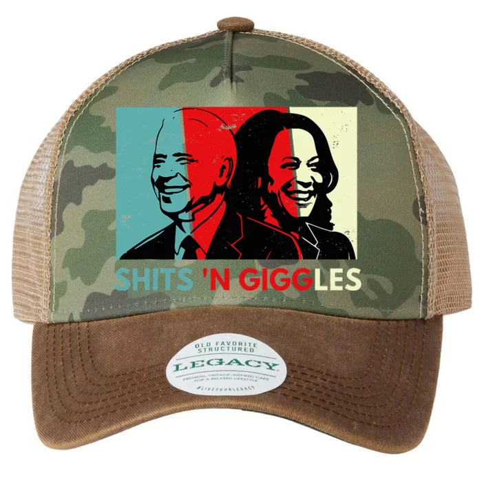 Anti Biden Harris Shits N Giggles Political Gift Legacy Tie Dye Trucker Hat