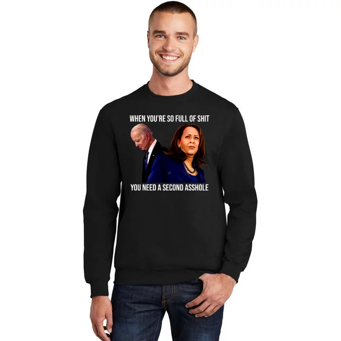 Biden Shirt Funny Anti Biden Harris Design Tall Sweatshirt