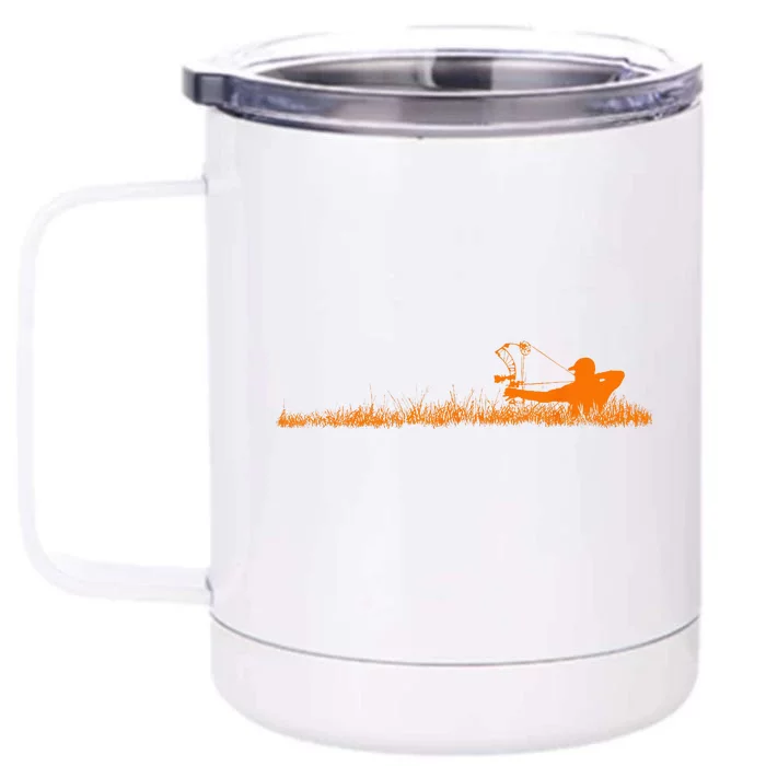 Archery Bow Hunter Deer Mule Elk Bow Hunting Accessories Front & Back 12oz Stainless Steel Tumbler Cup