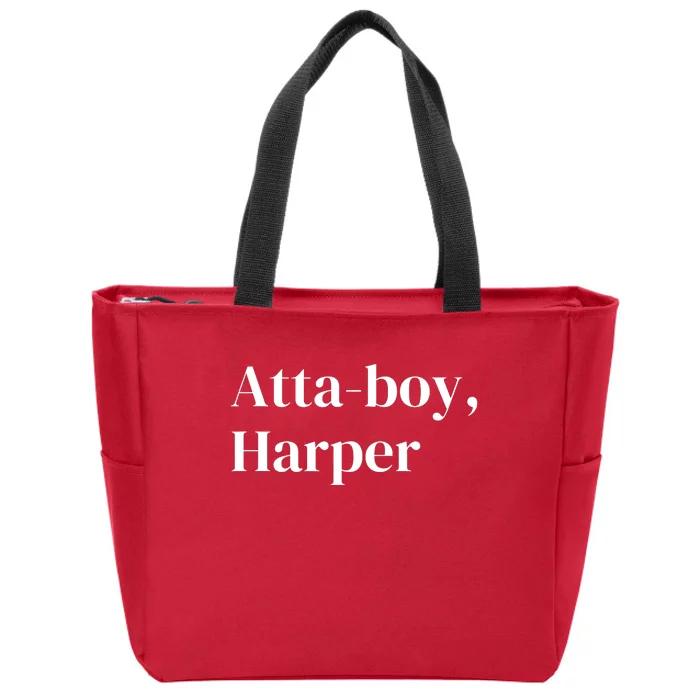 Atta Boy Harper Philly_ Fan Design Zip Tote Bag