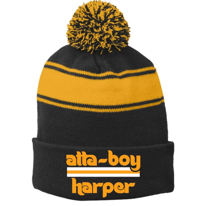 Atta Boy Harper Trending Atta Boy Harper Stripe Pom Pom Beanie