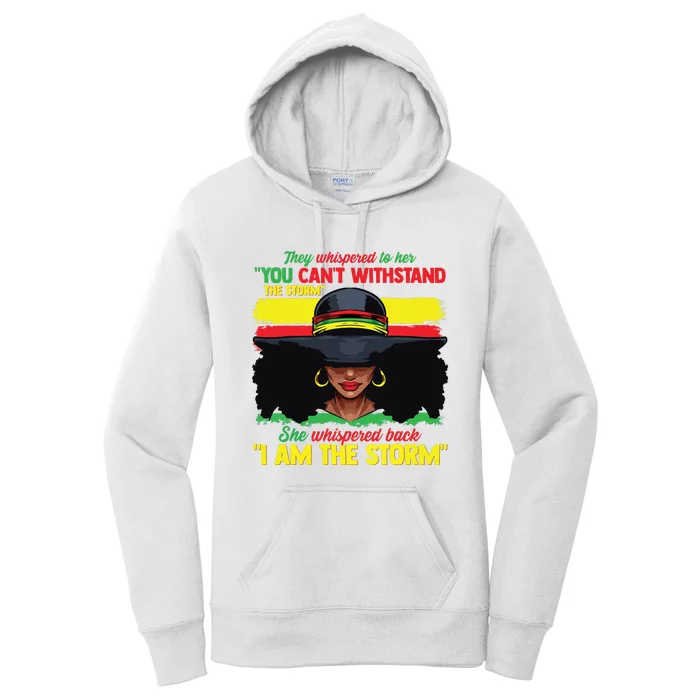 African Black History Shirts For Women I Am The Storm Strong Women's Pullover Hoodie