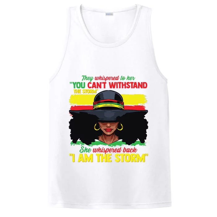 African Black History Shirts For Women I Am The Storm Strong Performance Tank