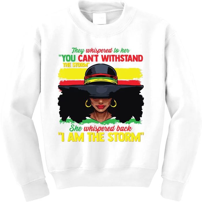 African Black History Shirts For Women I Am The Storm Strong Kids Sweatshirt