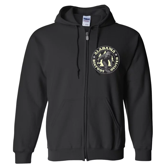 Alabama Bigfoot Hunter Believe State Pride Full Zip Hoodie