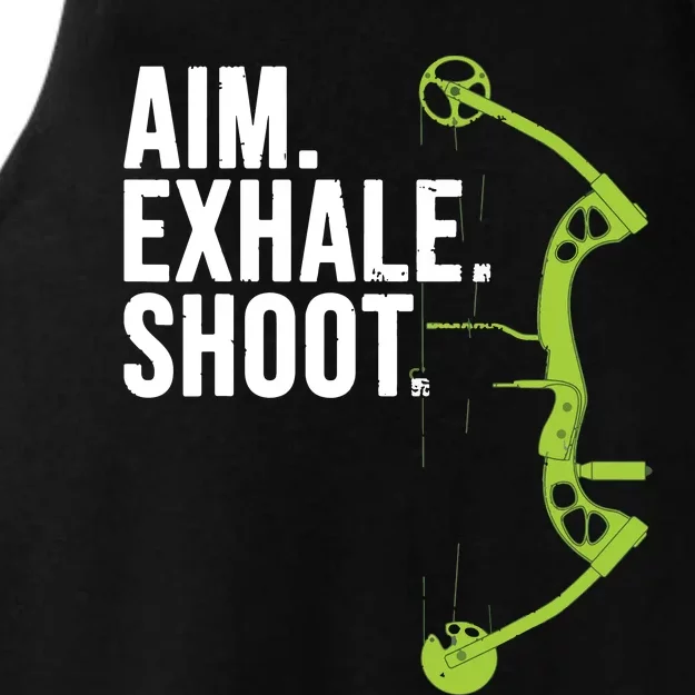 Archery Bow Hunting Shirts Aim Exhale Shoot Ladies Tri-Blend Wicking Tank