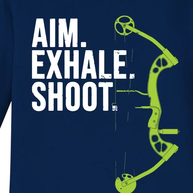 Archery Bow Hunting Shirts Aim Exhale Shoot Baby Long Sleeve Bodysuit