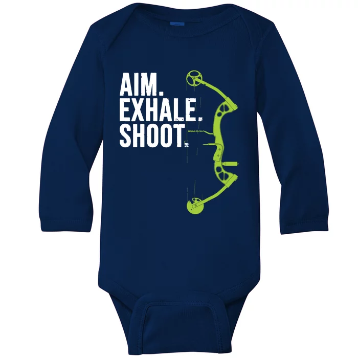 Archery Bow Hunting Shirts Aim Exhale Shoot Baby Long Sleeve Bodysuit