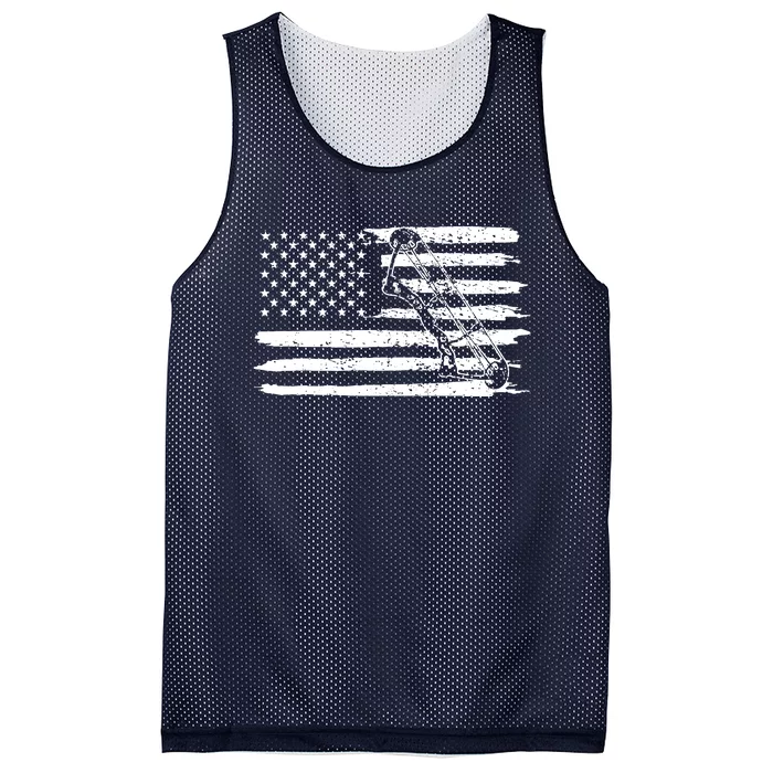 Archery Bow Hunting USA Flag 4th Of July Vintage Mesh Reversible Basketball Jersey Tank