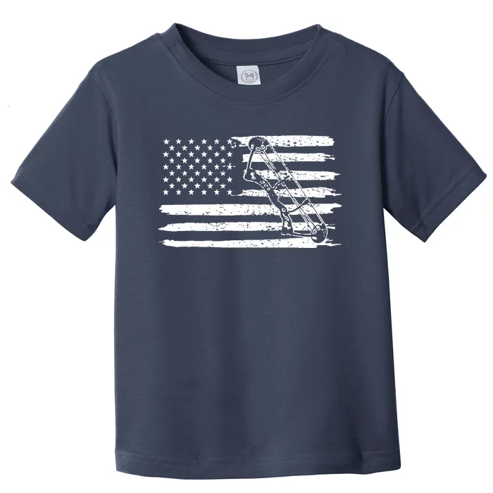 Archery Bow Hunting USA Flag 4th Of July Vintage Toddler T-Shirt