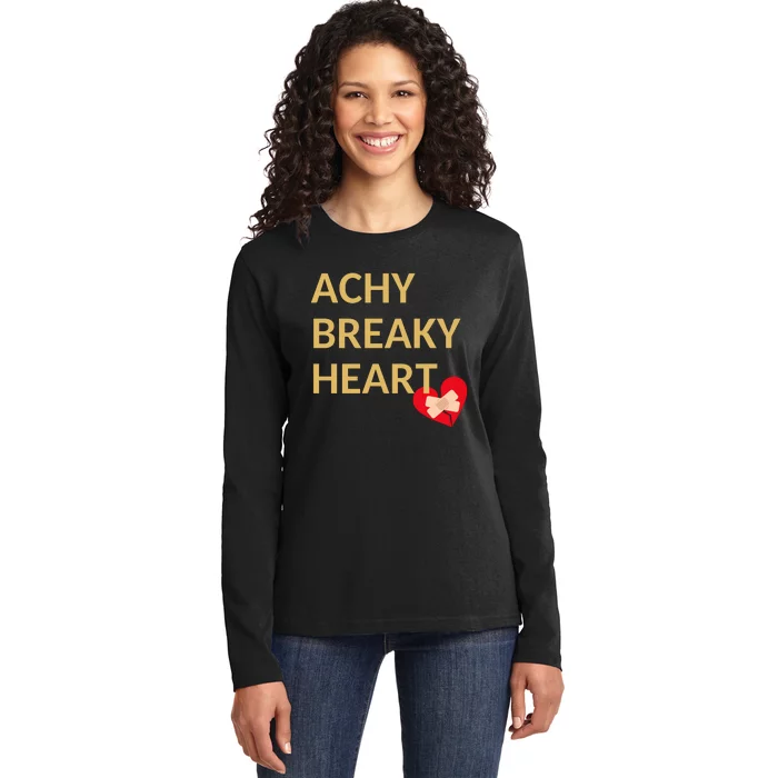 Achy Breaky Heart Gift For Music Lovers Ladies Long Sleeve Shirt