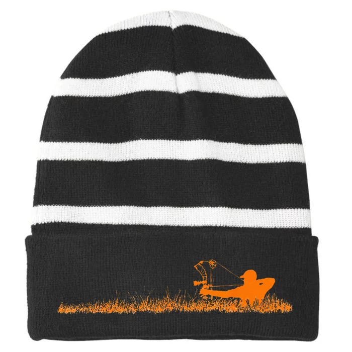 Archery Bow Hunter Deer Mule Elk Bow Hunting Accessories Striped Beanie with Solid Band