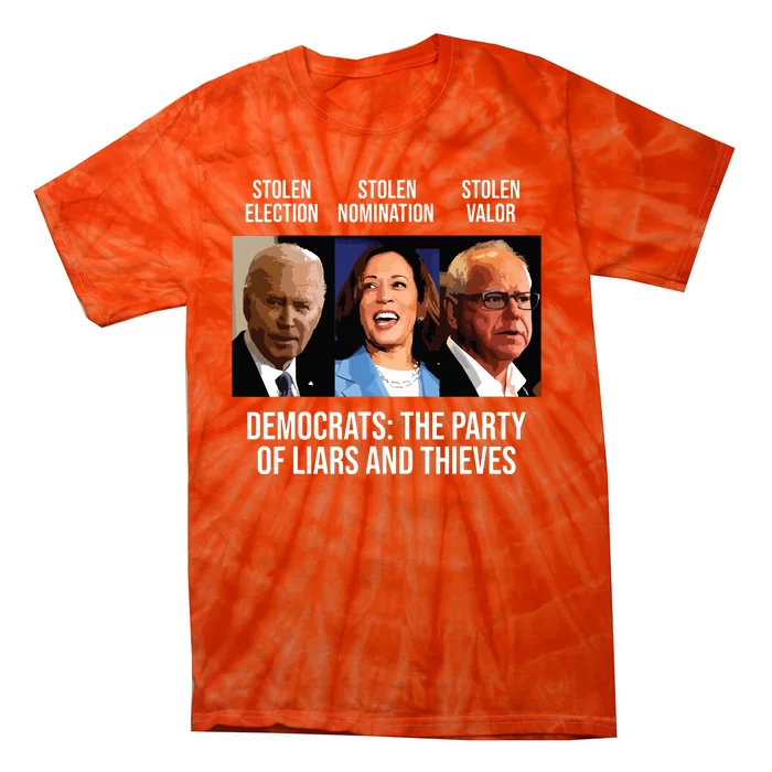 Anti Biden Harris Walz Tie-Dye T-Shirt