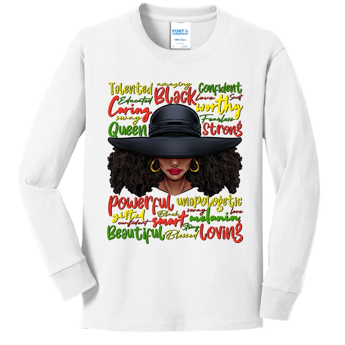 African Black History African American Ladies Juneteenth Kids Long Sleeve Shirt