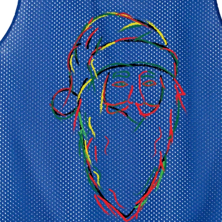 Abstract Black Hip Hop Santa Claus African American Graphic Gift Mesh Reversible Basketball Jersey Tank