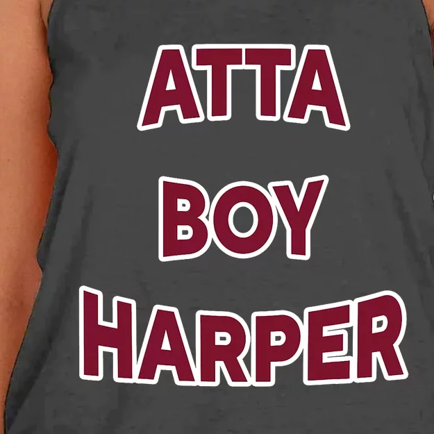 Atta Boy Harper He Wasn’T Supposed To Hear It Funny Women's Knotted Racerback Tank