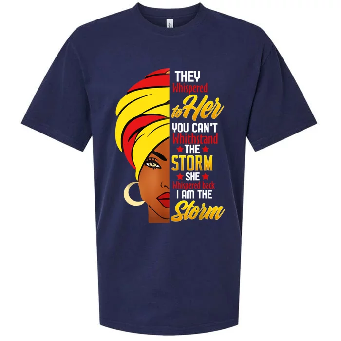 Awesome Black History She Whispered Back I Am The Storm Gift Sueded Cloud Jersey T-Shirt