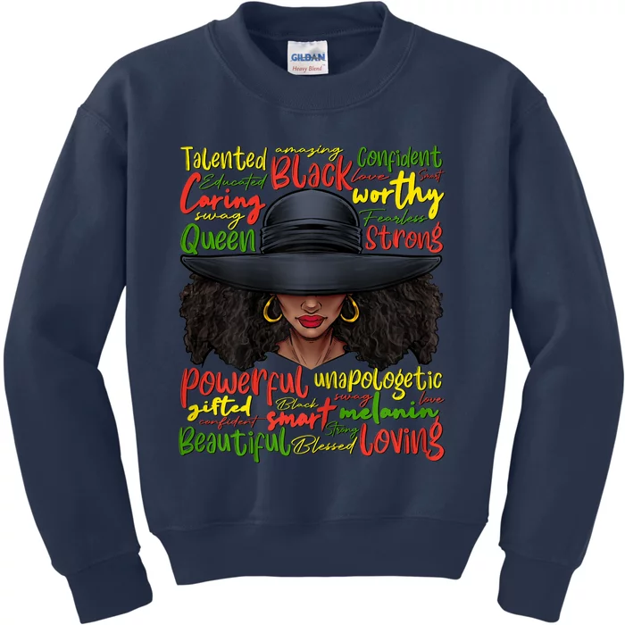 African Black History African American Ladies Juneteenth Kids Sweatshirt