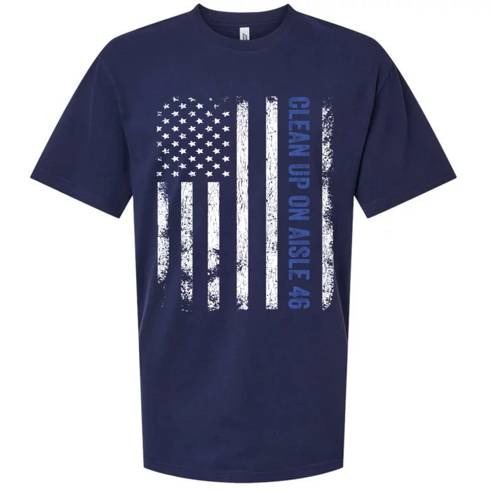 Anti Biden Impeach 46 8646 Clean Up On Aisle 46 Pro USA Flagd Sueded Cloud Jersey T-Shirt