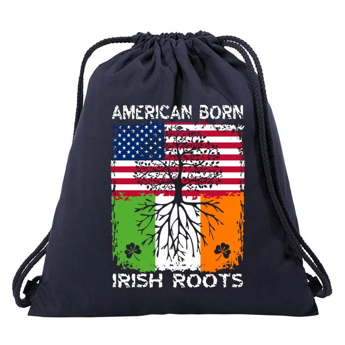 American Born Irish Roots St Patrick’s Day Ireland Flag Cool Gift Drawstring Bag