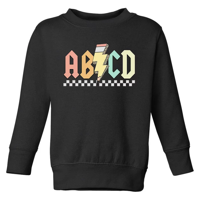 ABCD Back In Class Teachers Kids Rock Back To School Pencil Toddler Sweatshirt