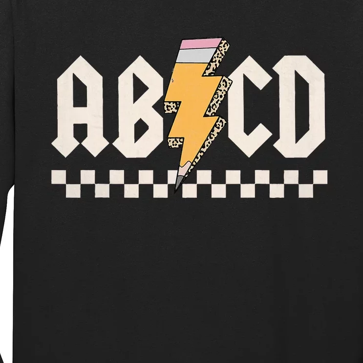 Abcd Back In Class First Day Back To School Teacher Student Long Sleeve Shirt