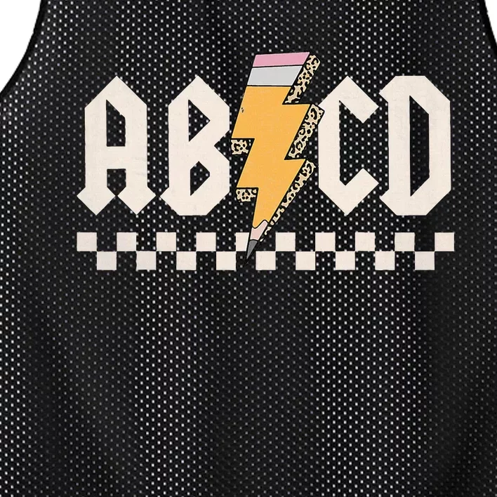 Abcd Back In Class First Day Back To School Teacher Student Mesh Reversible Basketball Jersey Tank