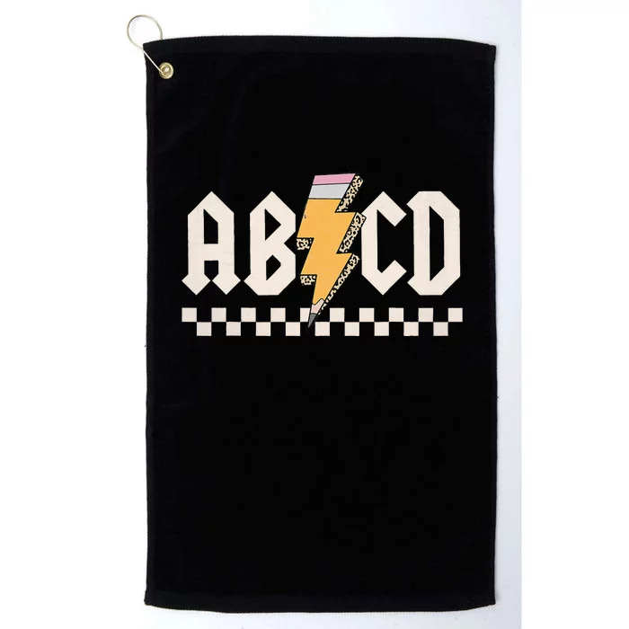 Abcd Back In Class First Day Back To School Teacher Student Platinum Collection Golf Towel