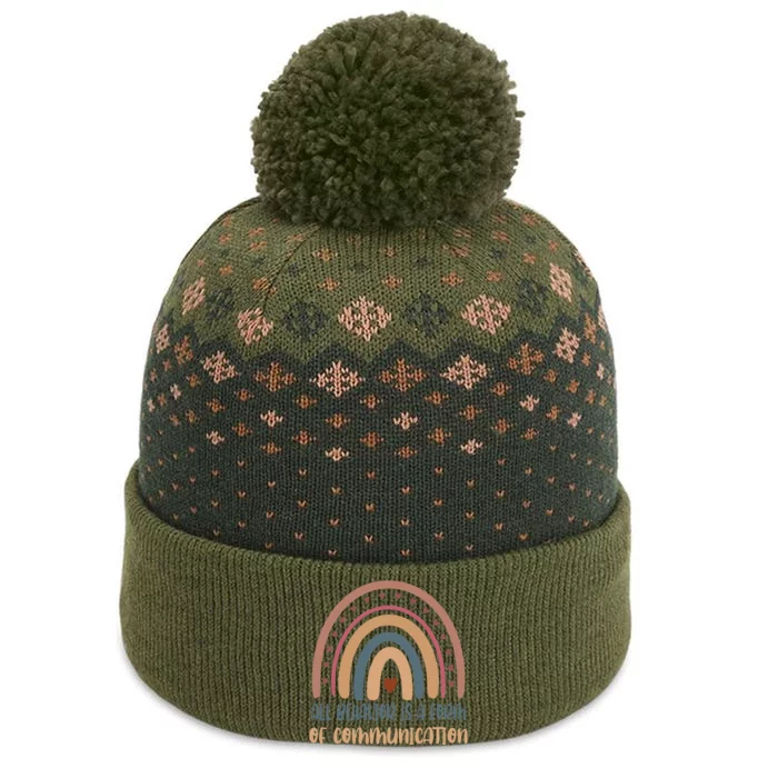 All Behavior Is A Form Of Communication Rainbow The Baniff Cuffed Pom Beanie