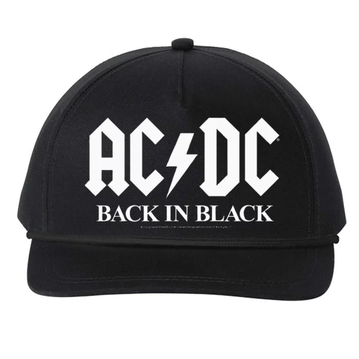 Ac/Dc Back In Black Snapback Five-Panel Rope Hat