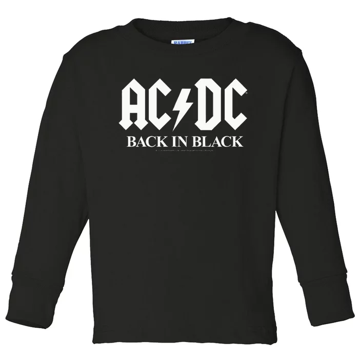 Ac/Dc Back In Black Toddler Long Sleeve Shirt