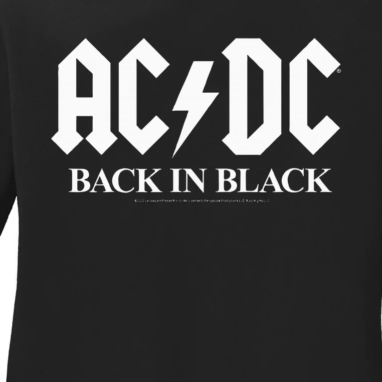 Ac/Dc Back In Black Ladies Long Sleeve Shirt