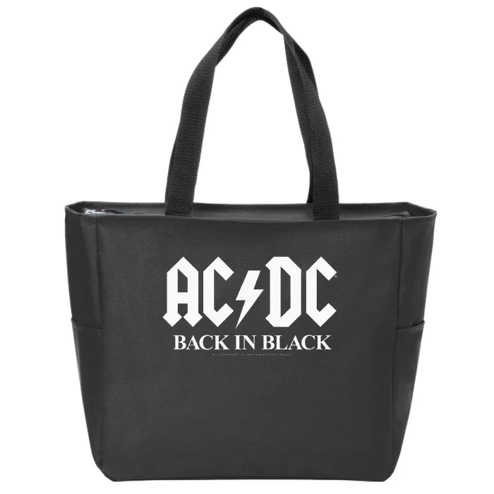 Ac/Dc Back In Black Zip Tote Bag