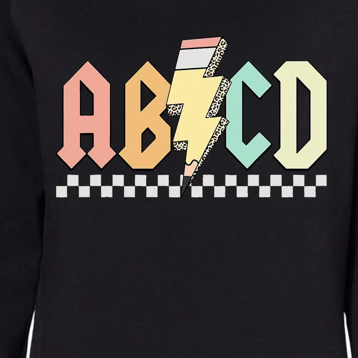 ABCD Back In Class Teachers Rock Back To School Pencil Womens California Wash Sweatshirt